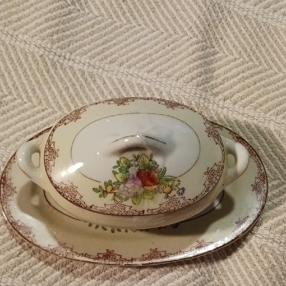 Floral Ceramic Tureen with Lid